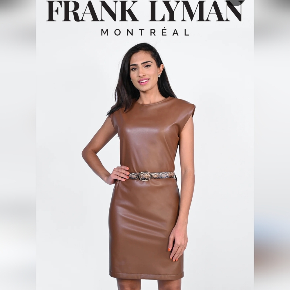 Frank Lyman‎ Sleeveless Faux Leather Sheath Dress Size 10 New
